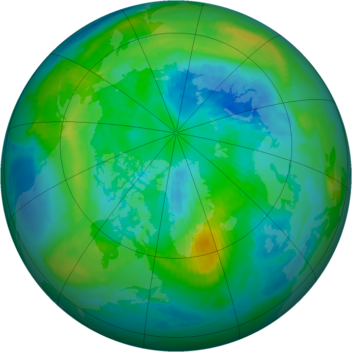 Arctic ozone map for 02 October 1980